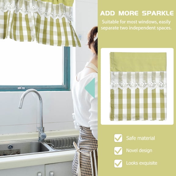 SWETRACE Light Grey Window Drape Short Curtain with Fine Workmanship and Easy Installation
