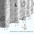 thumbnail image 6 of White Sun Moon Cloud Planet Star Pattern Shower Curtain 84"x72" ,Bathroom Decorative Shower Curtains Set with 12 Hooks,Modern Waterproof Washable Shower Curtain, 6 of 6