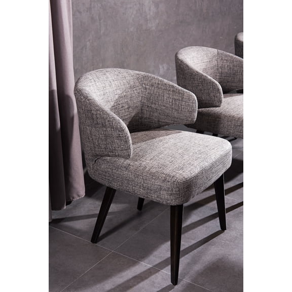 Modrest Carlton 17" Engineered Wood/Fabric Upholstered Dining Chair in Gray