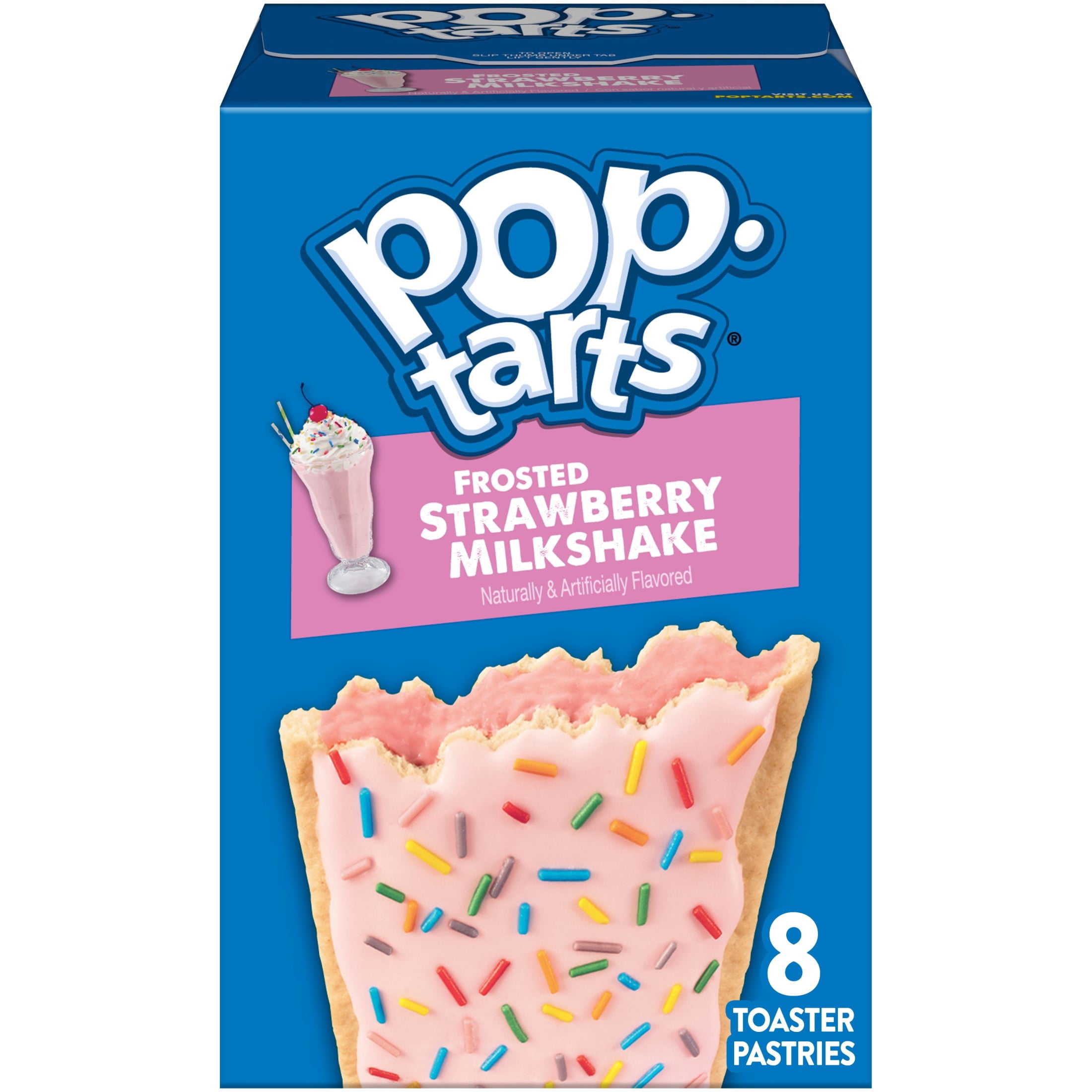(12 pack) Pop-Tarts Frosted Strawberry Milkshake Toaster Pastries, Breakfast Foods, Shelf-Stable, 13.5 oz (8 Count)