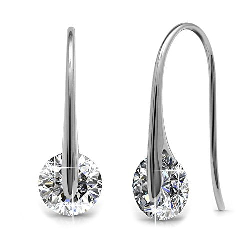 Cate & Chloe McKayla Wonderous 18k White Gold Earrings with Swarovski Crystals, Drop Dangle Earrings, Best Silver Earrings for Women, Special Occasion Cate & Chloe McKayla Wonderous 18k White Gold Earrings with Swarovski Crystals, Drop Dangle Earrings, Best Silver Earrings for Women, Special Occasion