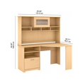 thumbnail image 5 of Cabot Modern Corner Desk with Hutch, includes File Drawer and Storage Shelves in Natural Maple, 5 of 8