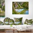 thumbnail image 4 of Designart Plitvice Lakes Long View - Landscape Photo Throw Pillow - 18x18, 4 of 5
