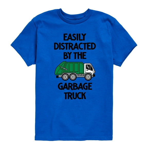 Instant Message - Easily Distracted By The Garbage Truck - Toddler & Youth Short Sleeve Graphic T-Shirt