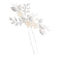 thumbnail image 2 of Horquilla de novia hecha a mano con flores de perlas falsas, accesorios vintage para el cabello para boda, horquilla de pelo largo, horquilla de novia para disfraz, elegante horquilla para el cabello, 2 of 8