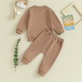 thumbnail image 3 of Bagilaanoe 2PCS Toddler Baby Boy Pants Set Long Sleeve Sweatshirt Pullover Tops + Drawstring Sweatpants 6M 12M 18M 24M 3T 4T Kids Casual Sweatsuits, 3 of 7