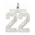 thumbnail image 3 of 925 Sterling Silver Large Satin Number 22 Charm Pendant, 3 of 7
