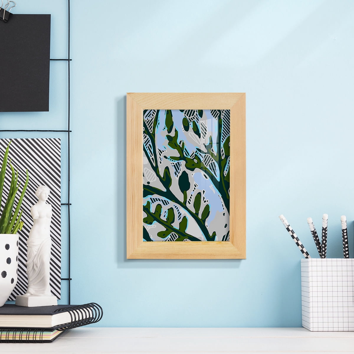 Abstract Tree Limbs II -Framed Print w/glass-Natural Wood