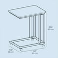 thumbnail image 6 of C-Shaped End Table with Metal Frame, Rolling Casters, Industrial Side Table for Living Room & Bedroom, 19.7 x 13.8 x 23.6 Inches, Greige & Black, 6 of 6