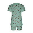 thumbnail image 7 of Mgmyaa Women's Pajama Set Printed V-Neck Sleep Shirt Short Sleeve Top with Pocket Shorts Nightwear Lounge Outfit Two-Piece Set, 7 of 7