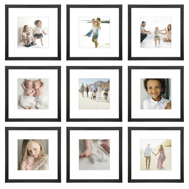 Sheffield Home 9 Piece Gallery Wall Frame Set, 12x12 in. Matted to 8x8