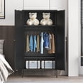 thumbnail image 3 of Metal Wardrobe Coat Cabinet with Adjustable Shelves and Hanging Rod,Storage Closet Locker for Bedroom,Kids Room,Office, Home, School,Almirah for Clothes,Blanket., 3 of 11