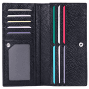 Sendefn Wallets for Women RFID Blocking Ultra Slim Real Leather Credit Card Holder Clutch