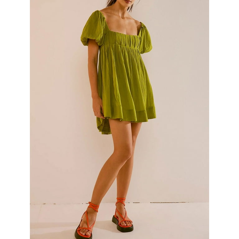 Niusricy Women's Summer Babydoll Short Dresses Ladies Solid Niusricy Women's Summer Babydoll Short Dresses Ladies Solid