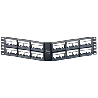 Panduit Mini-com Angled Modular Faceplate Patch Panels - Patch Panel - 2u - 19"/23" - 48 Ports