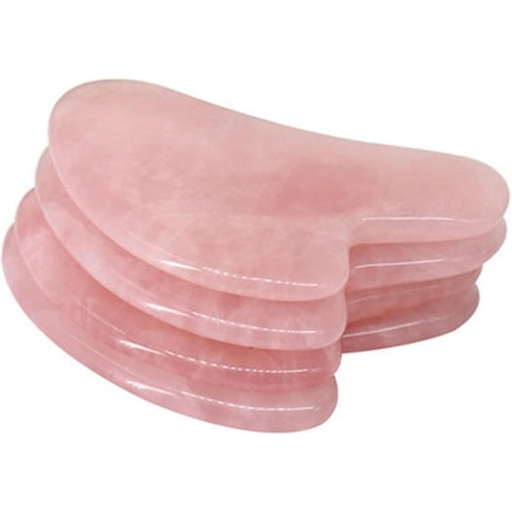 Home Decoration 1/5/10PC Natural Rose Quartz Crystal Jade Stone Women Facial Body Guasha Massager Thumb Shape Face Gua Sha Board Tools Gift Pendant Full of Texture (Color : Red)