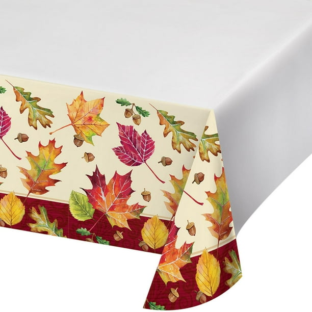 Fall Leaves Plastic Tablecloth