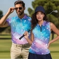 thumbnail image 2 of Aplkyhs Pink Galaxy Matching Couple Tennis Shirts Quarter Zip Matching Golf Shirts for Couple Mens Shirts Casual for Golf,Tennis,Hiking,Running,Gym Moisture Wicking, 2 of 6
