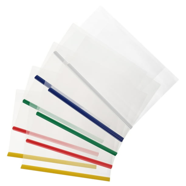 WASHWEPE 10Ud Folder Transparente De Plástico Con Barra Deslizante Para Guardar Documentos Y Proyectos