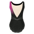 thumbnail image 4 of YONGHS Women's Gymnastic Ballet Ice Skating Dance Leotard Mesh Color Block Bodysuit Tops Dancewear Hot Pink XL, 4 of 7