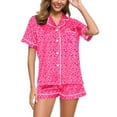 thumbnail image 2 of MAIHAN Women Pajamas Sets 2 Piece Short Sleeve Sleepwear Lounge Set Button Up Summer Cute Pjs Pajama Set Mother's Day Gifts(Pink,XL), 2 of 4