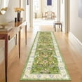 thumbnail image 3 of Findosom Washable Runner Rug 2'x8' Non-slip Kitchen Runner Rug, Vintage Paisley Runner Rugs Soft Distressed Carpet Boho Runner Rug for Hallway Bedroom Laundry Entryway,Green, 3 of 10