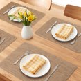 thumbnail image 2 of Unique Bargains 4pcs Faux Leather Heat Resistant Placemats Khaki Brown 17.7"x11.8", 2 of 6