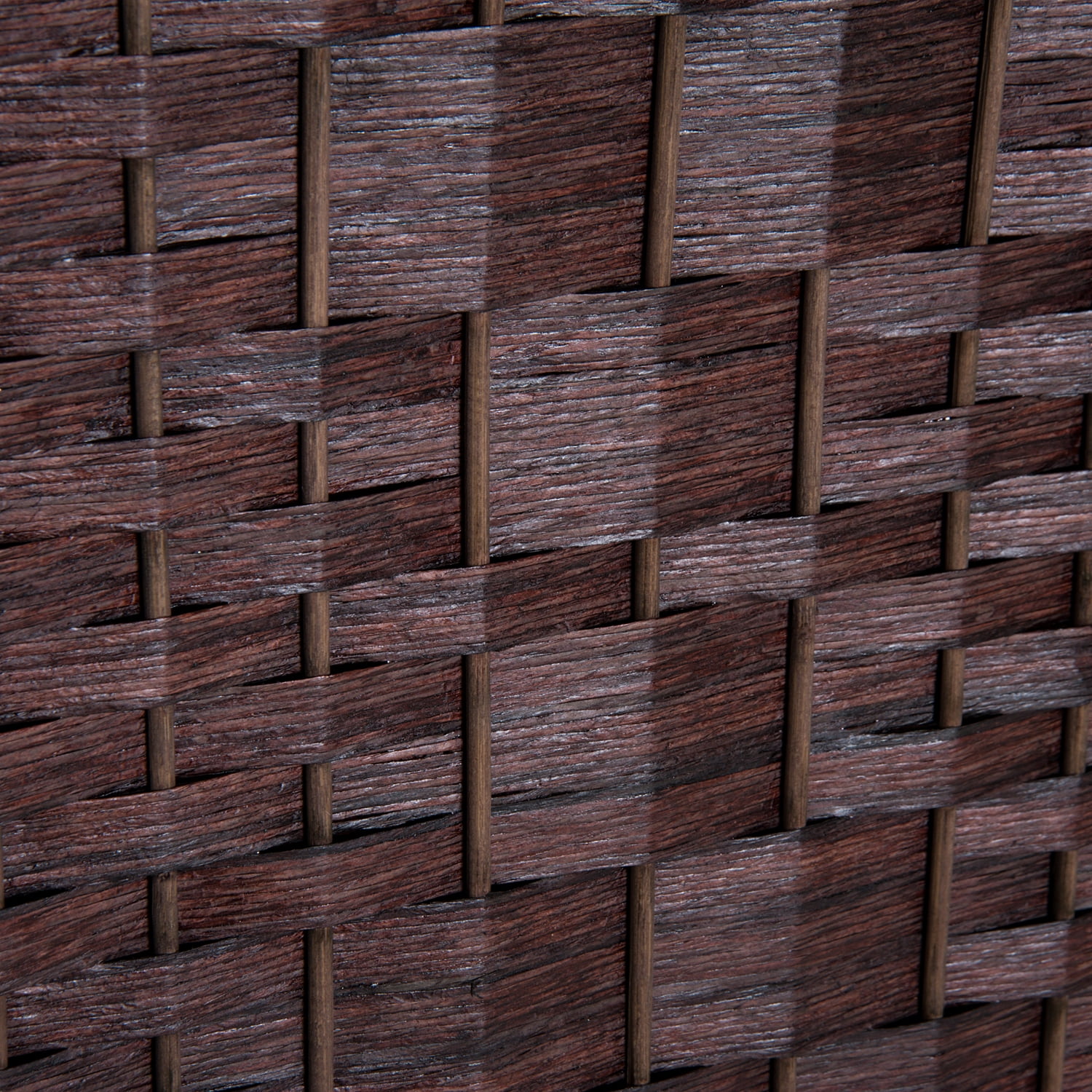HomCom 6' Tall Wicker Weave 3 Panel Room Divider Privacy Screen - Chestnut Brown
