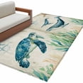 thumbnail image 2 of Ocean Animal Washable Area Rugs 4'x6', Turtle Seahorse Octopus Whale Compass Vintage Seagrass Low Pile Throw Living Room Rug Non-Slip Sturdy Edge Binding Carpet for Indoor Entryway Bedside Kitchen, 2 of 9