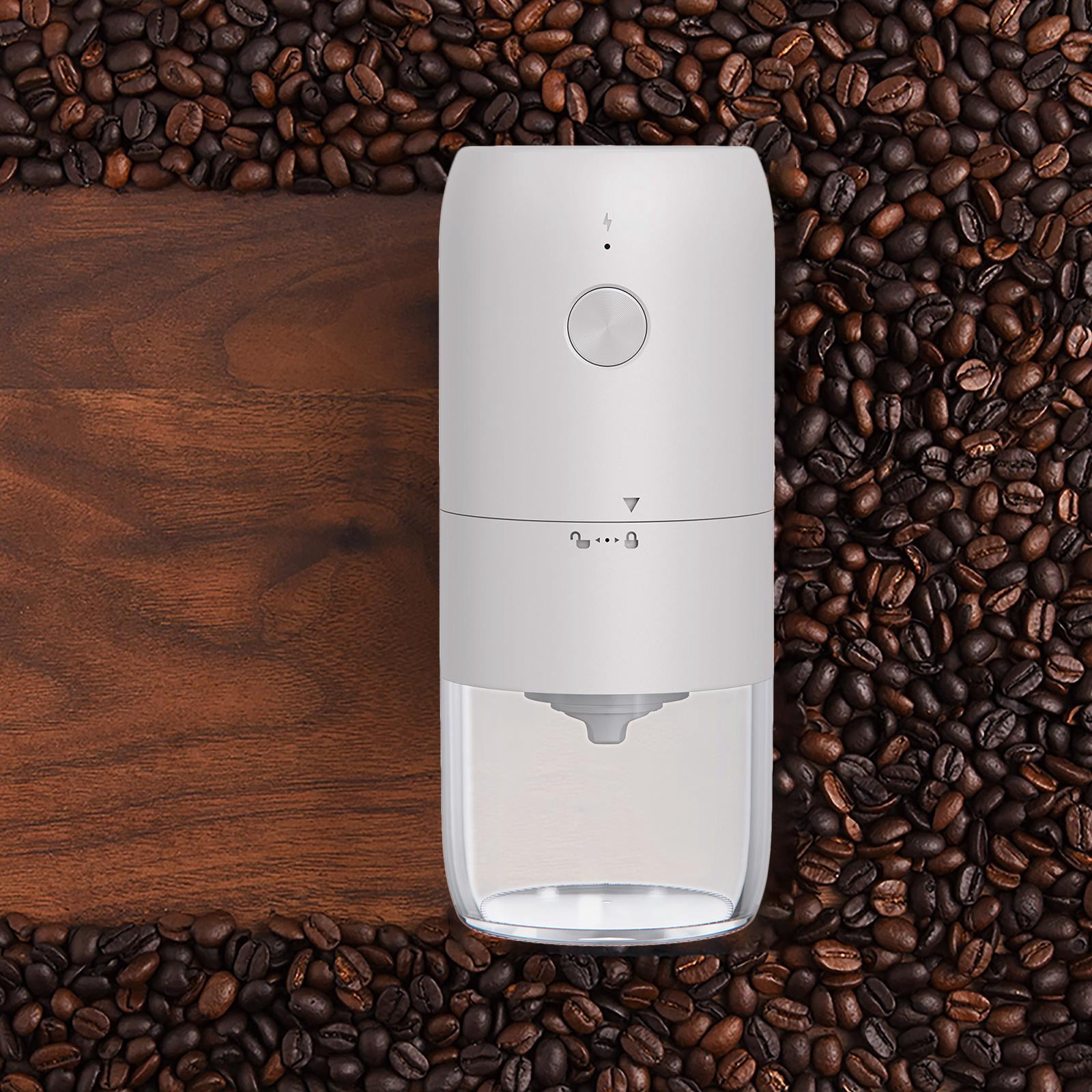 Fiocias Ceramic Grinding Beans Grinder Rechargeable Portable Electric Coffee Grinder for White