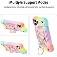 thumbnail image 6 of Compatible with iPhone 12/12 Pro Case 6.1 Inch with 360 Degree Rotate Ring Stand, Military Grade Drop Protection Rugged Heavy Duty Case 3 in 1 Protective Durable Cover (Rainbow Pink), 6 of 14