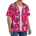 thumbnail image 2 of KLL Butterfly Print Men's Shirt Short Sleeve Button Down Summer Cuba Beach Shirts- Large, 2 of 5