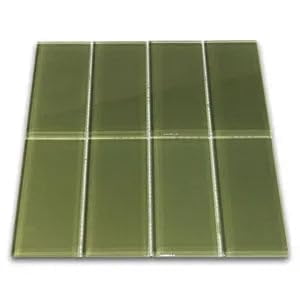CNK Tile Sagebrush Green Glass Subway Tile 3"x6
