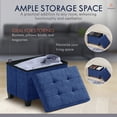 thumbnail image 3 of Ornavo Home Storage Ottoman Small Rectangle Ottoman with Legs, Foot Rest Stool Seat, Load up to 600 LB, for Living Room, Bedroom, Home Office, Dorm - 12 x 16 x 12, Navy Blue, 3 of 6