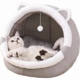 thumbnail image 1 of Cozy Removable Washable Pet Bed for Small Dogs & Cats, Warm Winter Comfort Cushion, Soft Fabric Rectangular Pet Sleeping Mat, Anti-Odor Design, 12.2 x 11 Inch, Gray, 1 of 8
