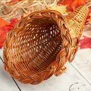 Thanksgiving Cornucopia Horn of Plenty Wicker Basket by Factory Direct Craft: A Harvest of Plenty for Your Table