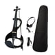 thumbnail image 1 of Conjunto de violín eléctrico y resina para arco de violín tamaño 4/4 con accesorios y estuche de transporte. Azul negro, 1 of 9