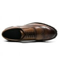 thumbnail image 3 of CMR CHAMARIPA Men's Elevator Dress Shoes - Brown Leather Brogue Oxford Shoes 8CM / 3.15 Inches, 3 of 9