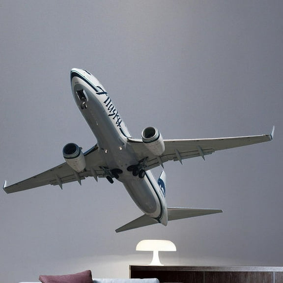 Wallhogs Chibi Alaska Air 737 Flyover Cutout Wall Decal