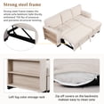 thumbnail image 6 of Euroco Sectional Sofa Set with Pull-Out Bed L-Shaped Lounge Sofa with Storage Rack Functional Sofa with Drop Down Table and USB Charger, Beige, 6 of 10