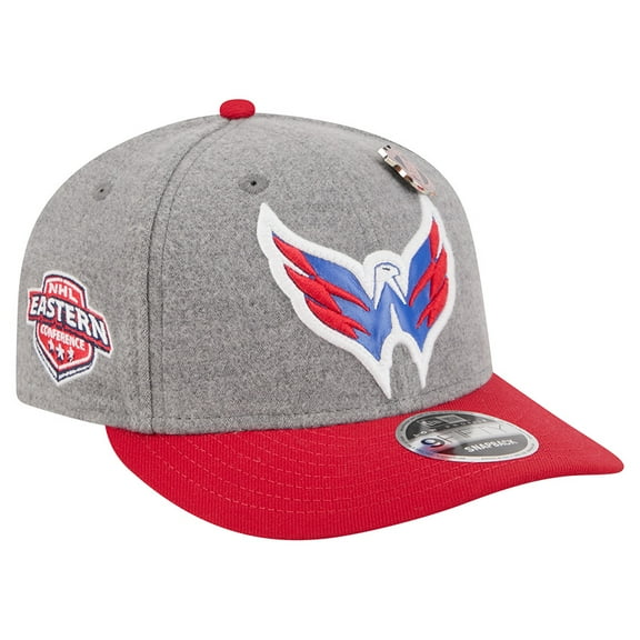 Men's New Era Gray/Red Washington Capitals Wool Pin Low Profile 9FIFTY Snapback Hat
