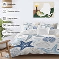 thumbnail image 4 of Blue Starfish Coastal Bedding 3 Piece Duvet Cover Set Queen Size, Summer Beach Nautical Coral Sea Soft Microfiber Comforter Cover with Zipper Closure & Pillowcases, FadeResistant Quilt Cover, 4 of 9