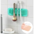 thumbnail image 4 of Organizador de brochas de maquillaje de silicona, resistente al agua, sin uñas, pegajoso, almacenamiento de brochas de cosméticos para artículos pequeños, soporte para cepillos de dientes para baño,, 4 of 8