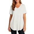 thumbnail image 3 of Garbnen Short Sleeve T Shirts for Women Curved Hem V Neck T Shirts for Women Hide Belly Spring Fashion Women Going Out Tops White XL, 3 of 7