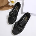 thumbnail image 4 of Dweltoz Women's Leather Loafers Business Casual Comfortable Boat Shoes Lightweight Slip on Classic Dressy Shoes,Black 36, 4 of 9