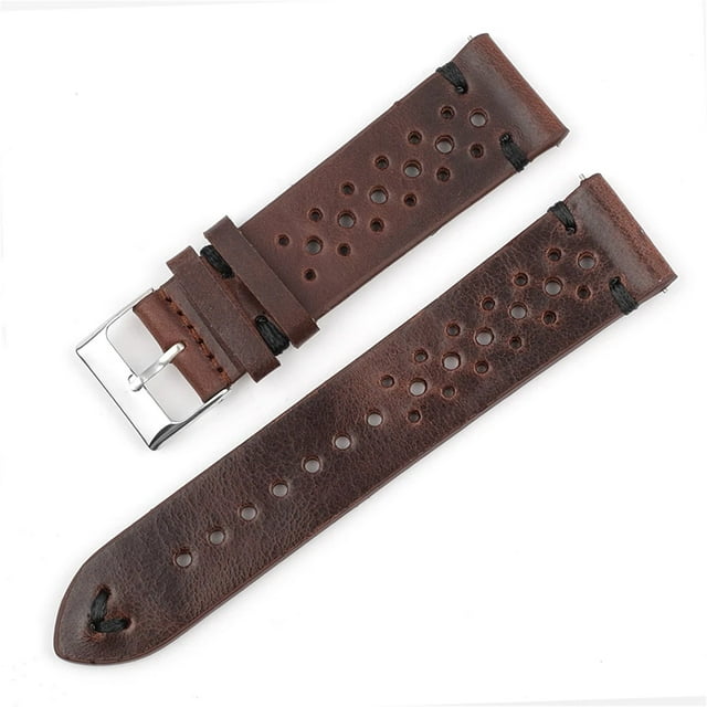 WANGQ Genuine Leather Watch Strap Porous Breathable Watchband 22mm 24mm Handmade Stitching Men Watch Bracelets Replacement