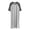 Gray, variant on Men's Color Blocked Long Sleeve Nightshirt Ice Silk Nightgown Winter Crew-Neck Sleepwear Soft Pull-over Loose Sleep Shirt Black
