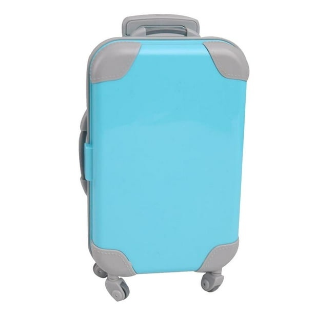 Preciosa maleta asa ajustable y ruedas, mini estuche para , accesorio de para de 18 pulgadas - Azul Hugo Maleta de muñeca