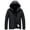 Black, variant on Men Winter Puffer Jacket Solid Color Hooded Thin Lightweight Coat,Warm Packable Zip Up Outerwear for Daily Wear