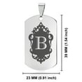 thumbnail image 2 of Stainless Steel Alphabet Letter B initial Dog Tag Keychain Circle Ring, 2 of 2